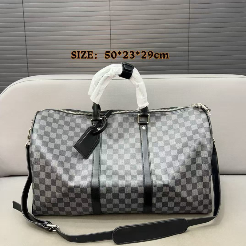 Мъжка презрамкова чанта за свободно време и пътуване – PVC, каре шарка, джоб за 8-инчов лаптоп, одобрена частна марка