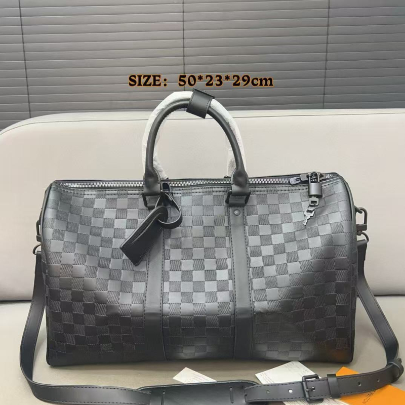 Мъжка презрамкова чанта за свободно време и пътуване – PVC, каре шарка, джоб за 8-инчов лаптоп, одобрена частна марка