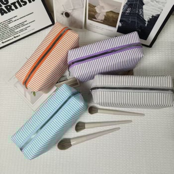 Козметична чанта с голям капацитет, полиестер с райета, лека и издръжлива, унисекс дизайн