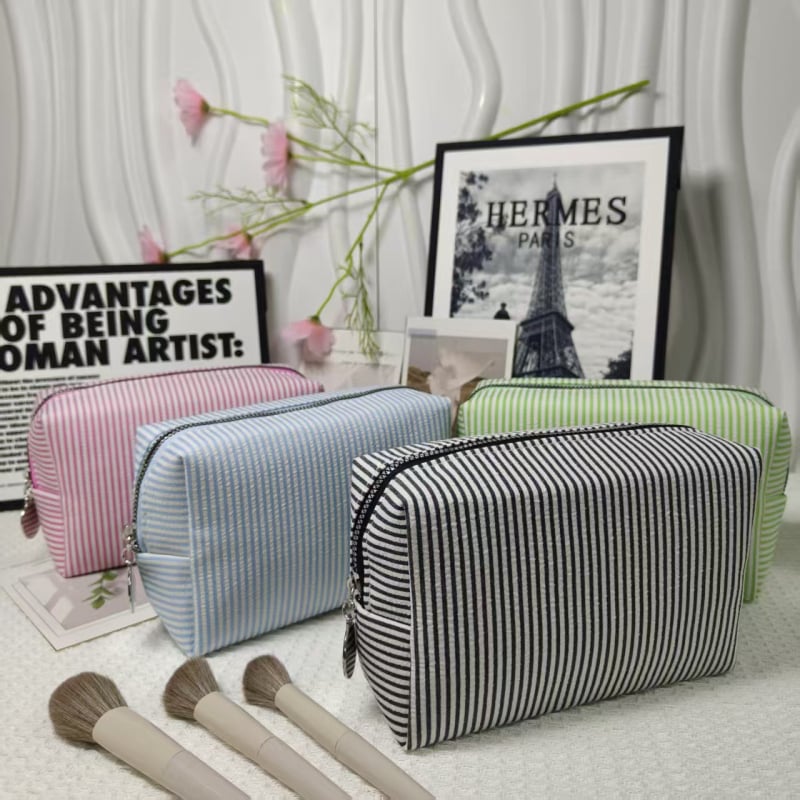 Козметична чанта с голям капацитет, полиестер с райета, лека и издръжлива, унисекс дизайн