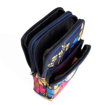 Nylon válltáska cipzárral, függőleges négyzet alakú forma, mobiltelefon zseb, poliészter bélés — városi minimalist stílus mindennapi használatra