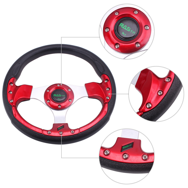 Sacīkšu stūre no PU materiāla (Zīmols RASTP, Modelis stw018, Vispārēja saderība, Apstrādes pielāgošana: Jā)