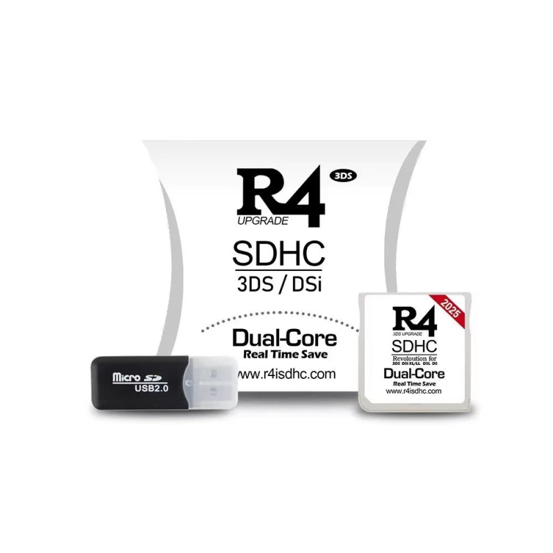 R4 SDHC DS Flash Kártya – 2024-es verzió, közvetlen csatlakozás, USB kártyaolvasóval, beépített memória nélkül