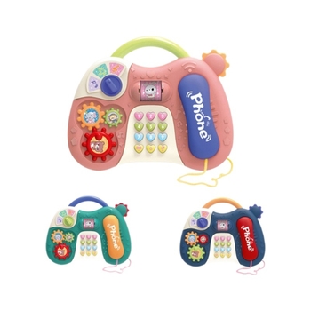 Rana edukativna priča mašina s klavirom i volanom, električna interaktivna glazbena igračka za djecu od rođenja do 3 godine, plastična konstrukcija, napajana baterijama.