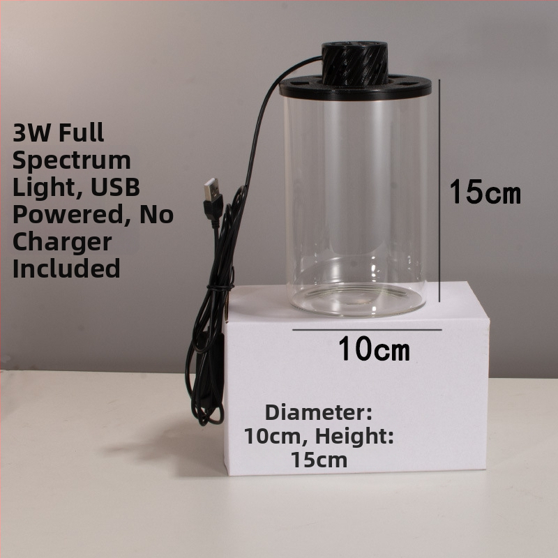 Augstas borosilikāta stikla ekoloģiska pudele mikro ainavai ar USB augu lampu – DIY materiāls