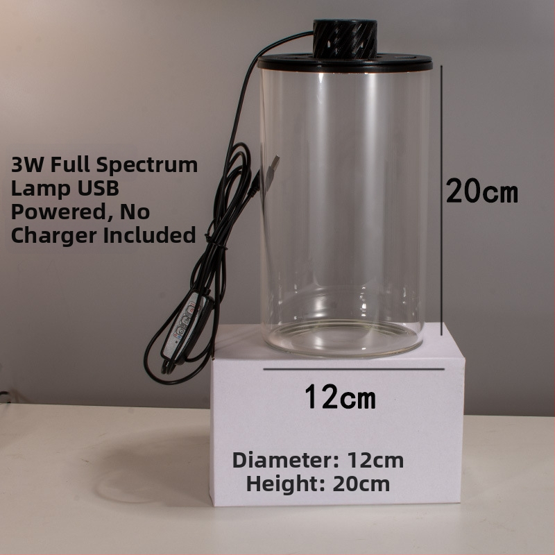 Augstas borosilikāta stikla ekoloģiska pudele mikro ainavai ar USB augu lampu – DIY materiāls