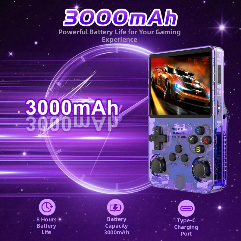 Rokas spēļu konsole ar atvērtā koda sistēmu retro arkādes spēlēm, dubultā sistēma, 64GB/128GB atmiņa, MP4 atskaņotājs