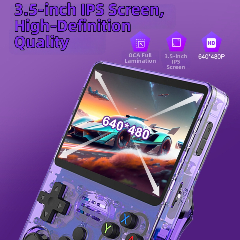 Rokas spēļu konsole ar atvērtā koda sistēmu retro arkādes spēlēm, dubultā sistēma, 64GB/128GB atmiņa, MP4 atskaņotājs