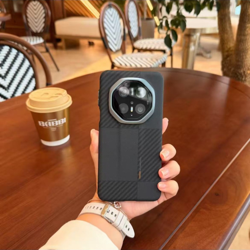 Θήκη Huawei Mate60RS για κινητό, Ultra‑λεπτή σκληρή θήκη PC με υφή Kevlar ανθρακονήματος, Αντιπτώση, Μαγνητικό κλείσιμο