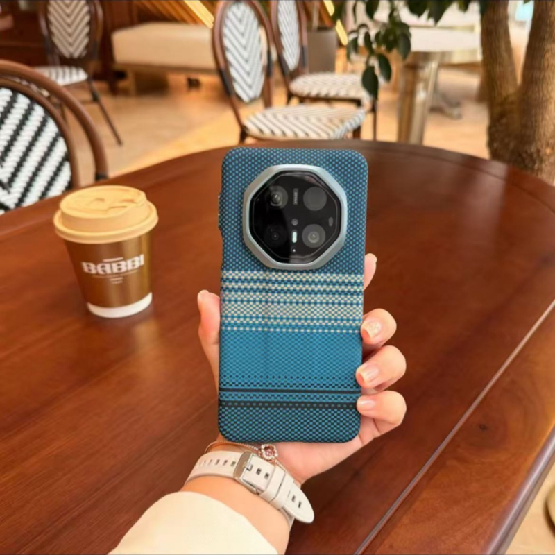 Θήκη Huawei Mate60RS για κινητό, Ultra‑λεπτή σκληρή θήκη PC με υφή Kevlar ανθρακονήματος, Αντιπτώση, Μαγνητικό κλείσιμο