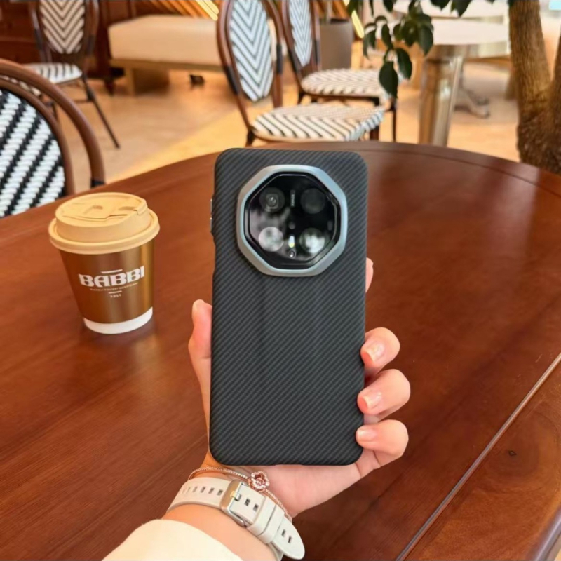 Θήκη Huawei Mate60RS για κινητό, Ultra‑λεπτή σκληρή θήκη PC με υφή Kevlar ανθρακονήματος, Αντιπτώση, Μαγνητικό κλείσιμο