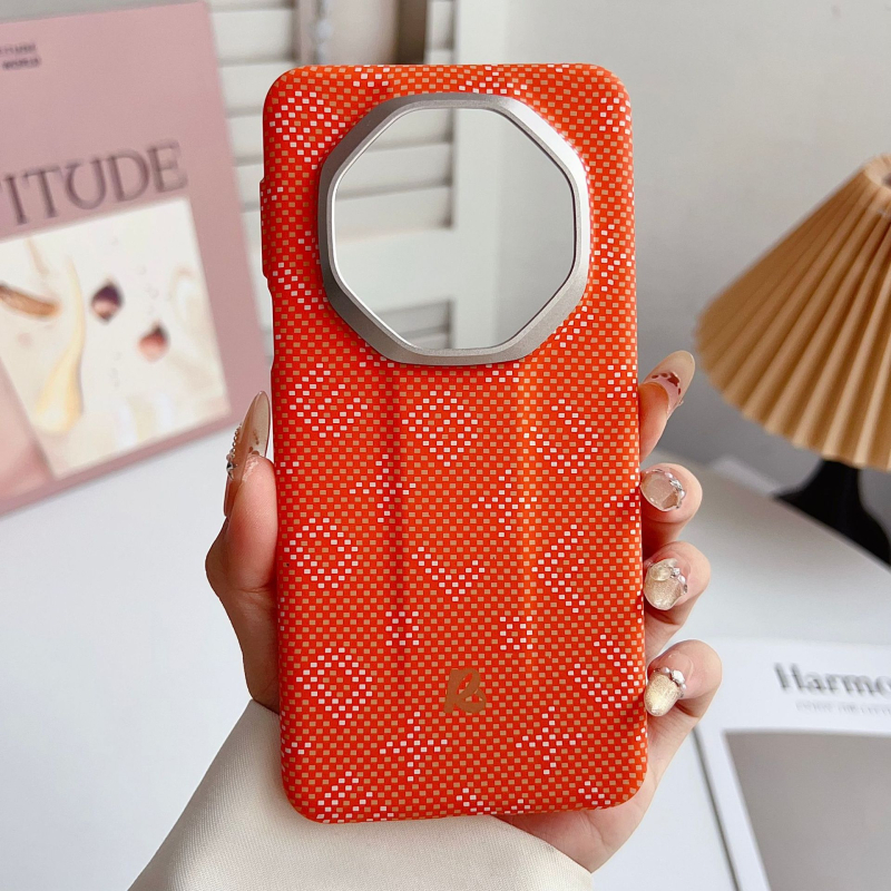 Θήκη Huawei Mate60RS για κινητό, Ultra‑λεπτή σκληρή θήκη PC με υφή Kevlar ανθρακονήματος, Αντιπτώση, Μαγνητικό κλείσιμο