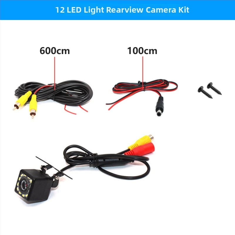 Cameră de mers înapoi pentru automobil, unghi 170°, IP67, iluminare nocturnă cu 12 LED, semnal CVBS, rezoluție 800x480