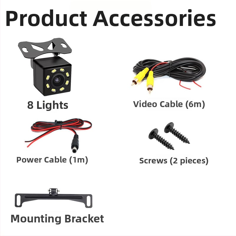 Cameră de mers înapoi pentru automobil, unghi 170°, IP67, iluminare nocturnă cu 12 LED, semnal CVBS, rezoluție 800x480