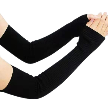 Manșoni tricotate din lână, calde, cu design fără degete, lungi, unisex