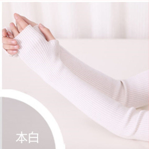 Manșoni tricotate din lână, calde, cu design fără degete, lungi, unisex