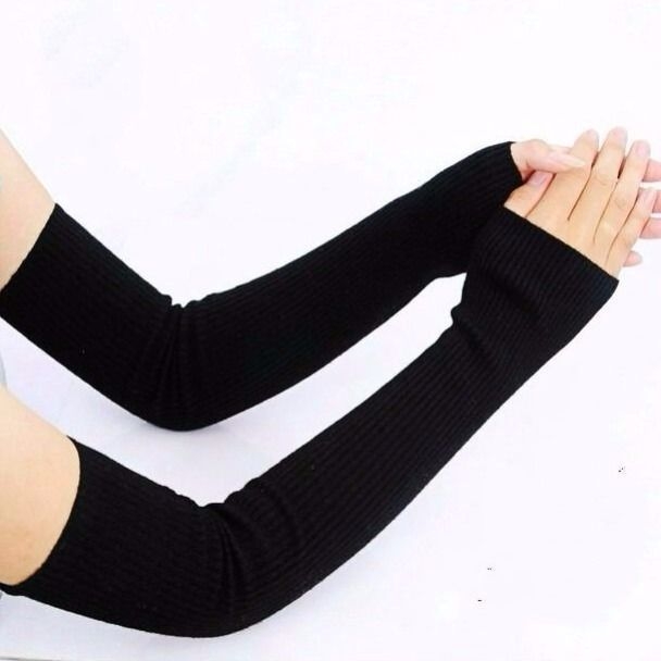 Manșoni tricotate din lână, calde, cu design fără degete, lungi, unisex