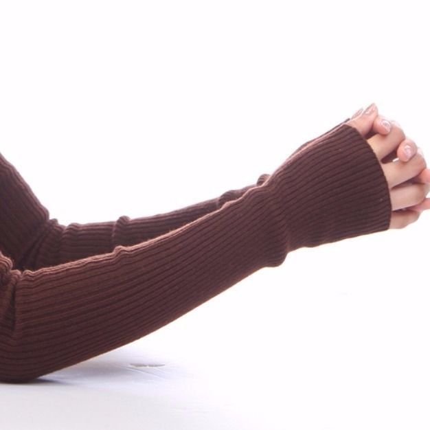 Manșoni tricotate din lână, calde, cu design fără degete, lungi, unisex