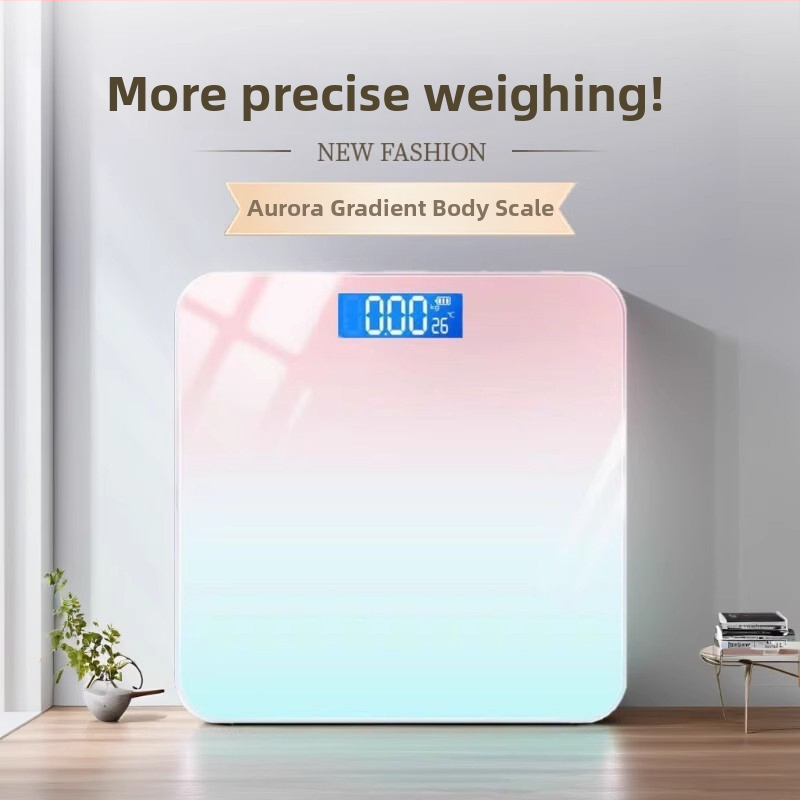Cântar de uz casnic reîncărcabil pentru greutate și masurarea grăsimii corporale, pentru adulți, cântar digital inteligent cu afișaj gradient, 180 kg capacitate