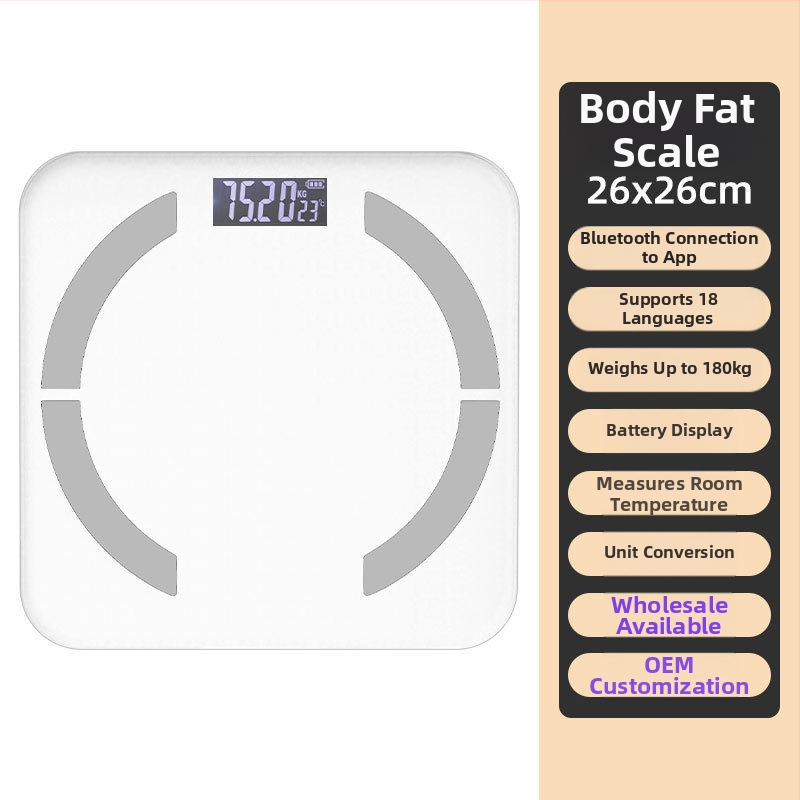 Cântar de greutate cu măsurare a grăsimii, a umidității și a caloriilor; capacitate 180 kg; alimentare cu 2x AAA sau încărcare USB; marca Zongyu