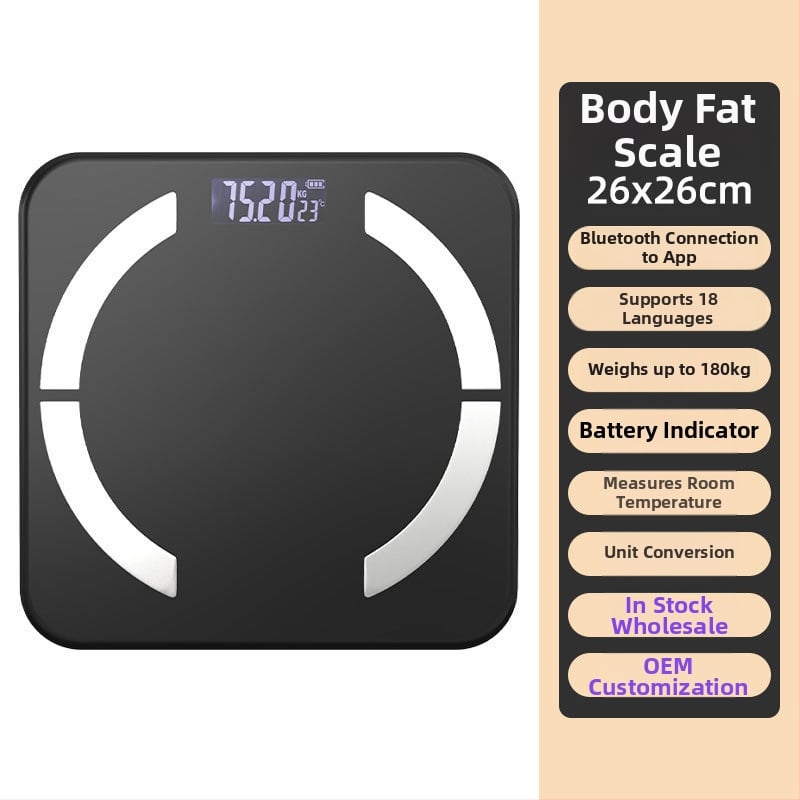 Cântar de greutate cu măsurare a grăsimii, a umidității și a caloriilor; capacitate 180 kg; alimentare cu 2x AAA sau încărcare USB; marca Zongyu