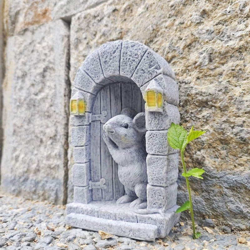 Ručno izrađena smolna dekoracija vrta - mini krajolik s izgledom kamene rezbe