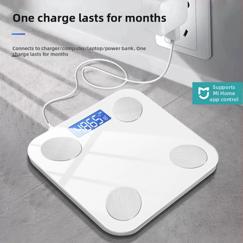 Huiding Cântar de Grăsime Corporal – compact, încărcare USB; măsoară greutatea, procentul de grăsime corporală și hidratarea; capacitate 180 kg; pentru adulți.