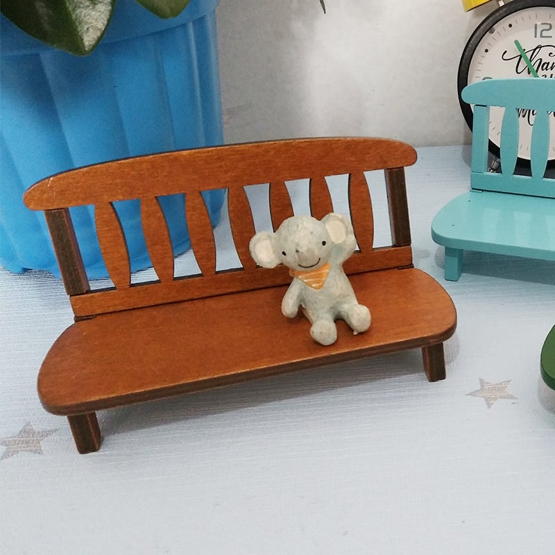 Миниатюрен дървен стол, японски стил Zakka, ръчна изработка, бук дърво, реквизит за домашен декор