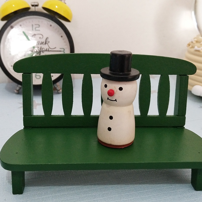 Миниатюрен дървен стол, японски стил Zakka, ръчна изработка, бук дърво, реквизит за домашен декор