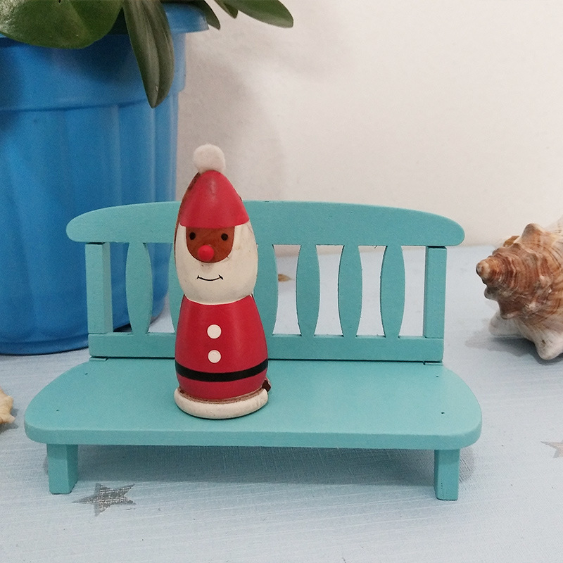 Миниатюрен дървен стол, японски стил Zakka, ръчна изработка, бук дърво, реквизит за домашен декор