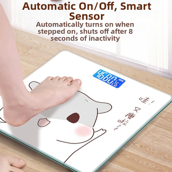 Ζυγός σώματος – Καρτούν στυλ, κορεατικής έμπνευσης σχέδιο; Έξυπνος ζυγός σώματος με δυνατότητα USB φόρτισης ή μπαταρίας AA; Για γενική οικιακή χρήση; Μέγιστο φορτίο 180 kg