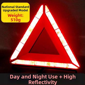 Trīs kāju auto brīdinājuma zīme, trijstūrveida atstarojošs PVC materiāls parkēšanai