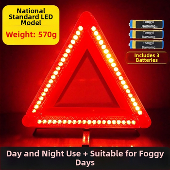 Trīs kāju auto brīdinājuma zīme, trijstūrveida atstarojošs PVC materiāls parkēšanai