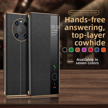 Shangyi ādas flip pārsegs Huawei Mate 40 Pro – patiesa āda, pielāgošana atbalstīta