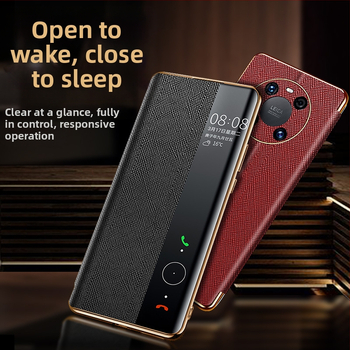 Shangyi ādas flip pārsegs Huawei Mate 40 Pro – patiesa āda, pielāgošana atbalstīta