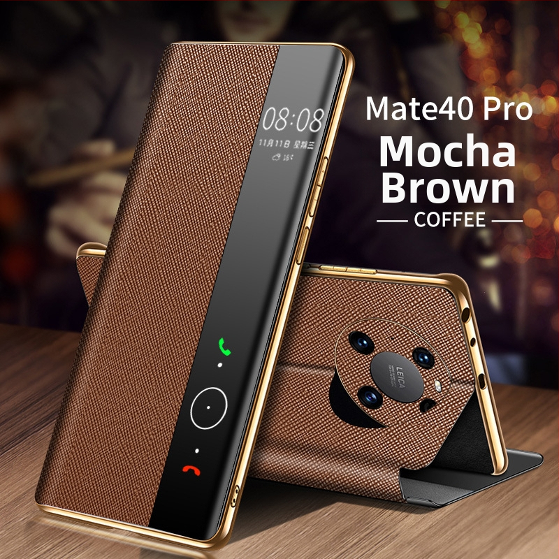 Shangyi ādas flip pārsegs Huawei Mate 40 Pro – patiesa āda, pielāgošana atbalstīta