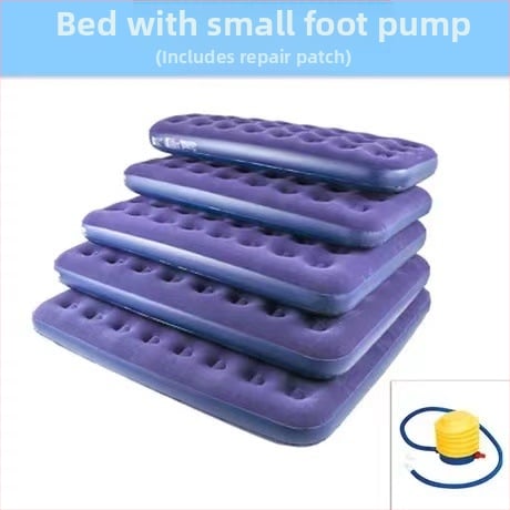 Pripučiama kemptingo lova su flokutu paviršiumi, modelis 20411, maksimalus apkrova 200 kg, svoris 4 kg, išorinė oro pompa