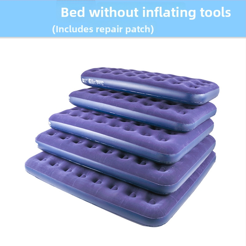 Pripučiama kemptingo lova su flokutu paviršiumi, modelis 20411, maksimalus apkrova 200 kg, svoris 4 kg, išorinė oro pompa