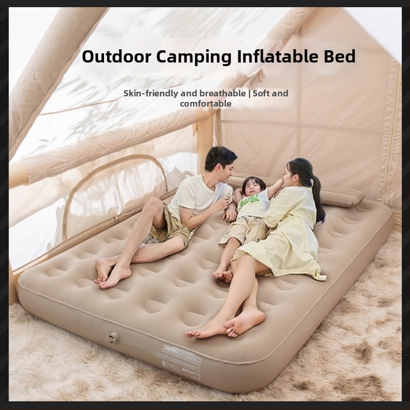 Väline täiesti automaatne täispumpatav madrats ühele või kahele, kokkupandav kempinguõhu madrats, pind komposiitkangaga