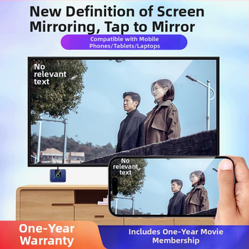 Bezdrôtový adaptér zrkadlenia obrazovky — 4K výstup, WiFi, 1GB RAM, ABS plast