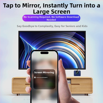 Bezdrôtový adaptér zrkadlenia obrazovky — 4K výstup, WiFi, 1GB RAM, ABS plast
