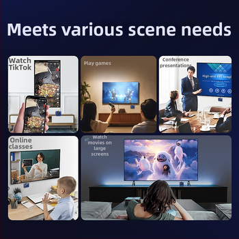 Bezdrôtový adaptér zrkadlenia obrazovky — 4K výstup, WiFi, 1GB RAM, ABS plast