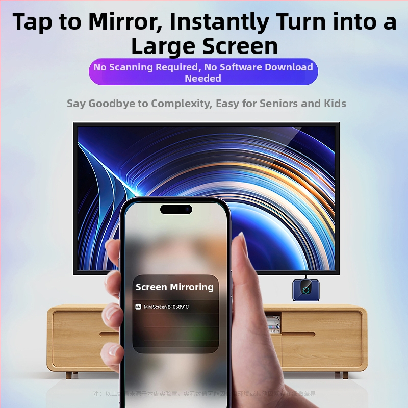 Bezdrôtový adaptér zrkadlenia obrazovky — 4K výstup, WiFi, 1GB RAM, ABS plast