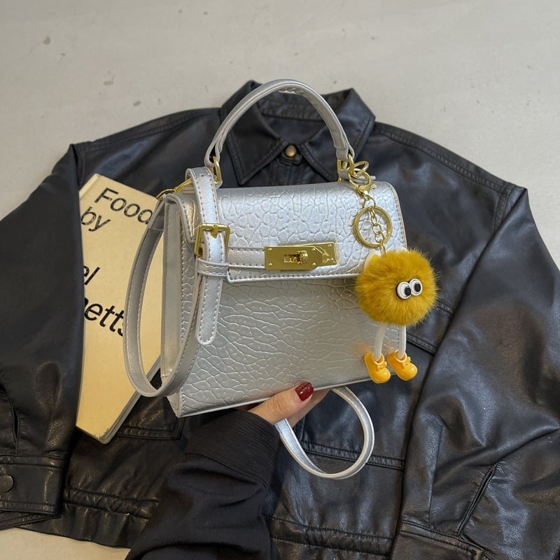 Ženska mala crossbody torbica u Kelly stilu, gradska jednostavnost, PU materijal, horizontalni kvadratni oblik, zaključavanje, bez podstave