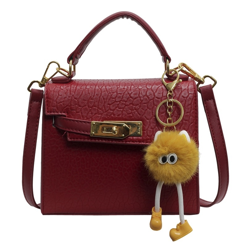 Ženska mala crossbody torbica u Kelly stilu, gradska jednostavnost, PU materijal, horizontalni kvadratni oblik, zaključavanje, bez podstave