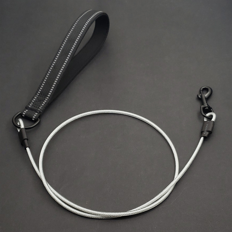 Kutyapóráz acélhuzalból, harapásálló, kényelmes fogantyú, fényvisszaverő, Charming Pet, 200 darabos csomag