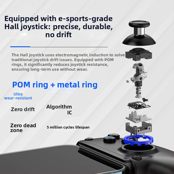 Безжичен гейм контролер D10S с вграден полупроводников охладителен вентилатор, Type-C интерфейс и вибрация - съвместим с iOS/Android устройства и конзоли