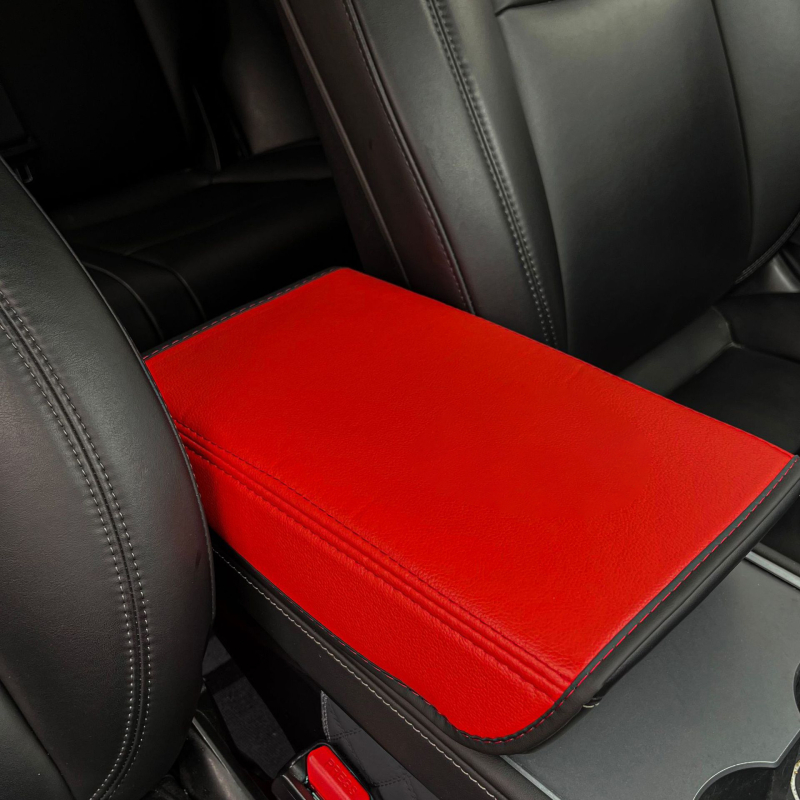 Δερμάτινο προστατευτικό για το υποβραχιόνιο της κεντρικής κονσόλας Tesla Model 3/Y, μάρκα Flower Jiao, παραμετροποιήσιμο