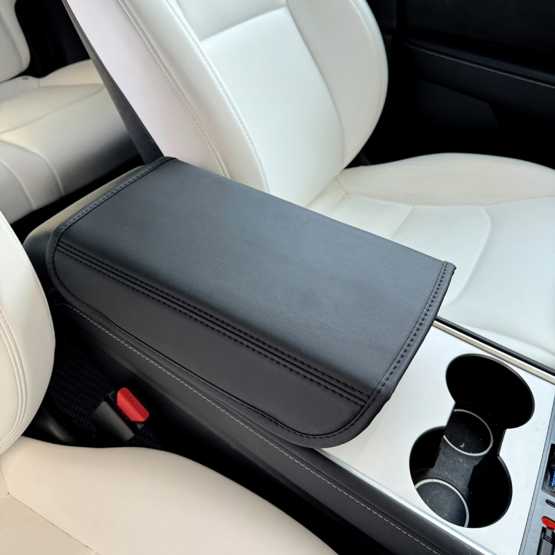 Δερμάτινο προστατευτικό για το υποβραχιόνιο της κεντρικής κονσόλας Tesla Model 3/Y, μάρκα Flower Jiao, παραμετροποιήσιμο