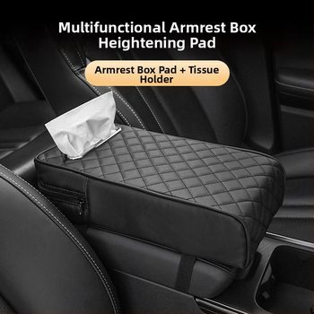 Automašīnas rokasbalsta pagarinājums ar atmiņas putām — universāls centrālais rokasbalsta segums un salvetēm kārbas vāciņš